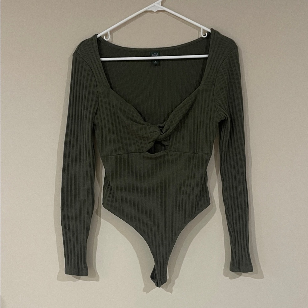 Wild fable dark green Ribbed Bodysuit